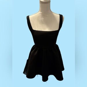 Black Medium Arielle Formal Square Neck Skater Dress